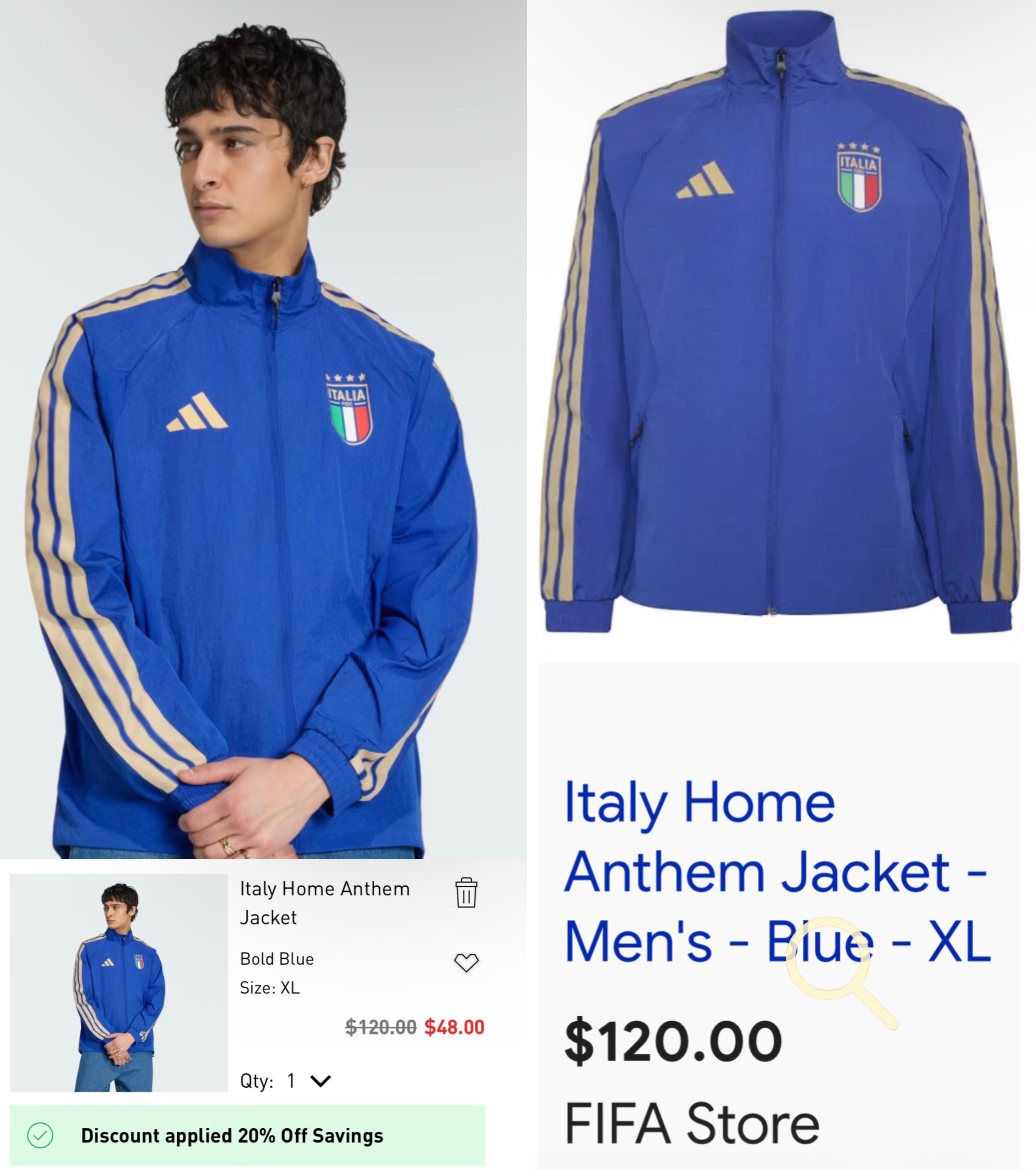 Adidas Italy Jacket — 60% off | Hidden Clearances | Hidden Clearances