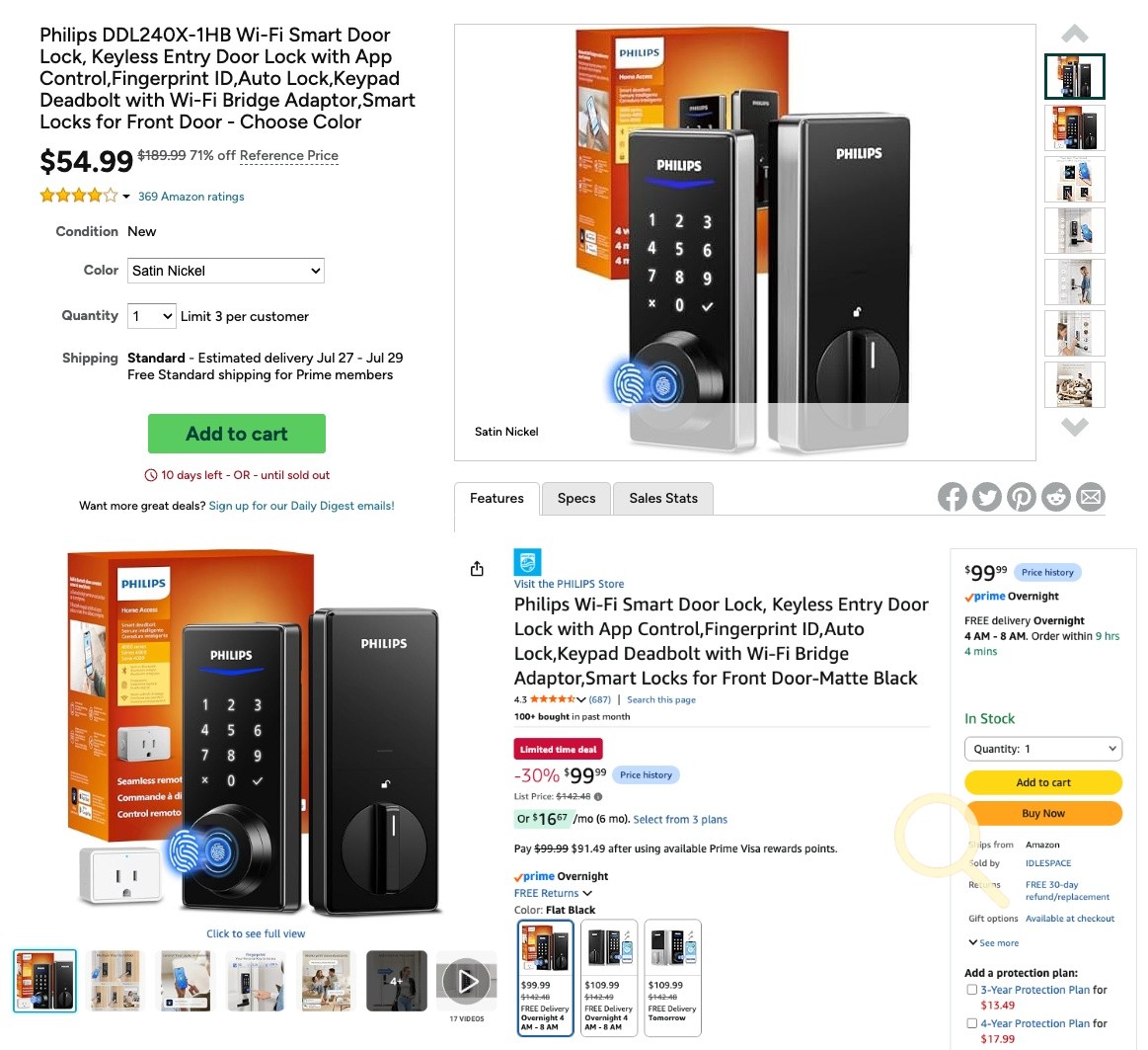 PHILIPS DDL240X-1HB WI-FI SMART DOOR LOCK [Expired] | Hidden Clearances