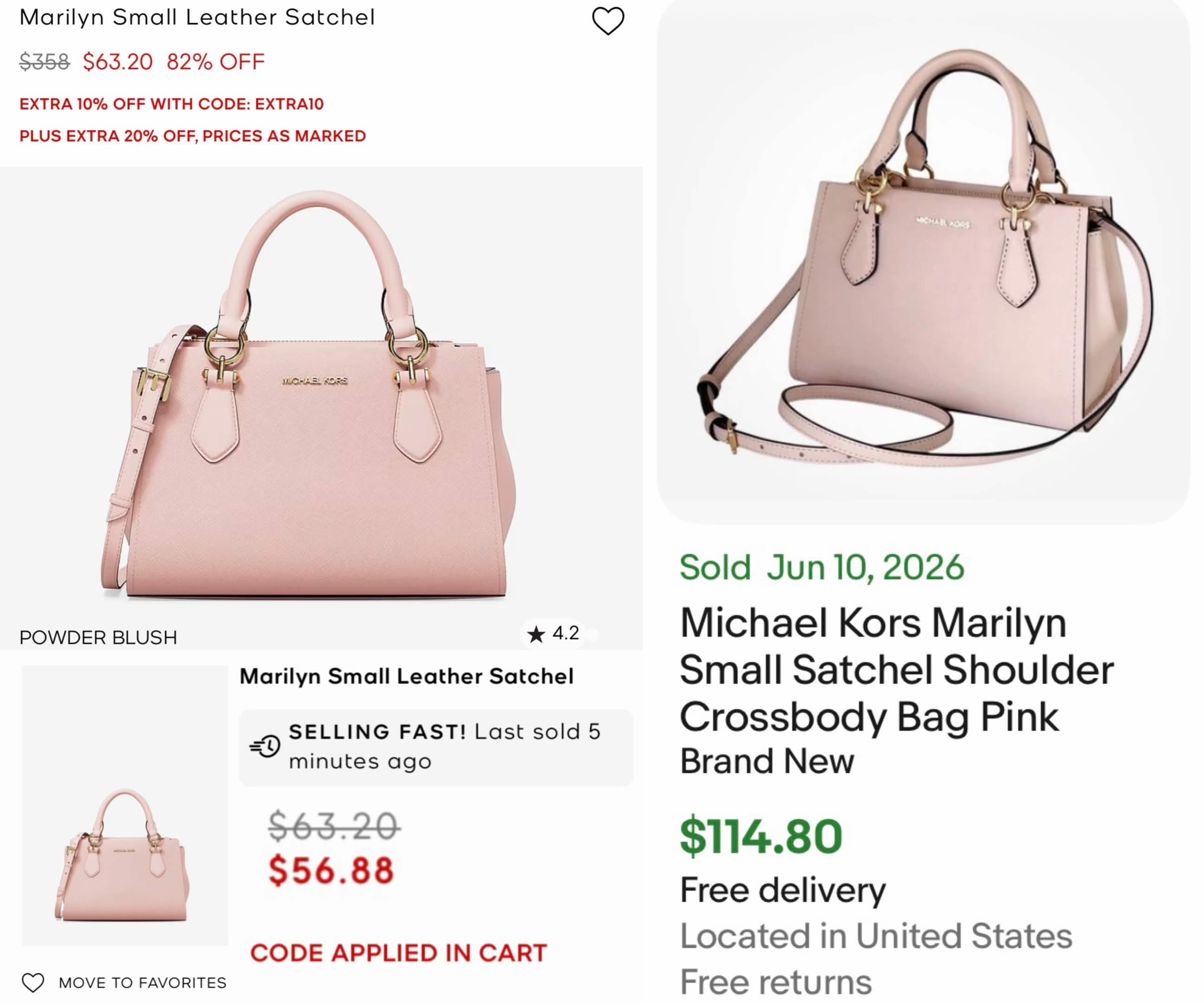 $228 MICHEAL KORS BAG IS NOW $40 WITH NEW DISCOUNT CODE - 83% off