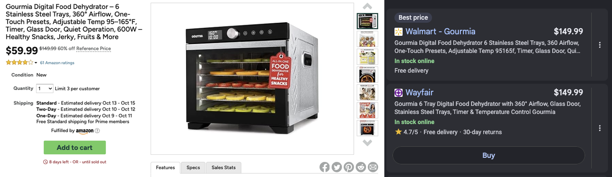 GOURMIA DIGITAL FOOD DEHYDRATOR FOR $59 - 61% off | Hidden Clearances
