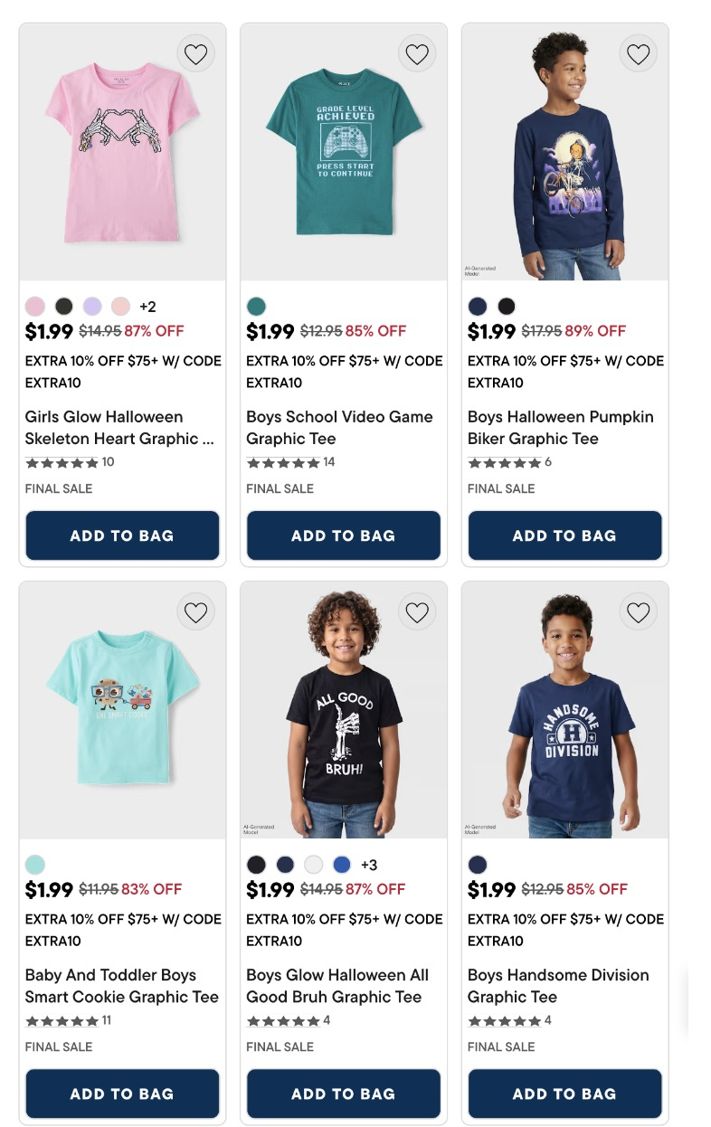 $15 CHILDREN'S PLACE KIDS TEES DOWN TO $1.99 - 89% off | Hidden Clearances