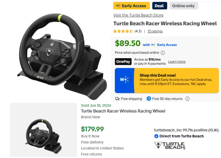 Turtle Beach Racer Wireless Racing Wheel [Expired] | Hidden Clearances